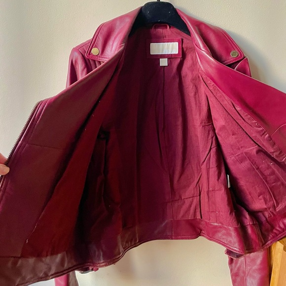 MICHAEL Michael Kors Leather Moto Jacket size L - Picture 3 of 5